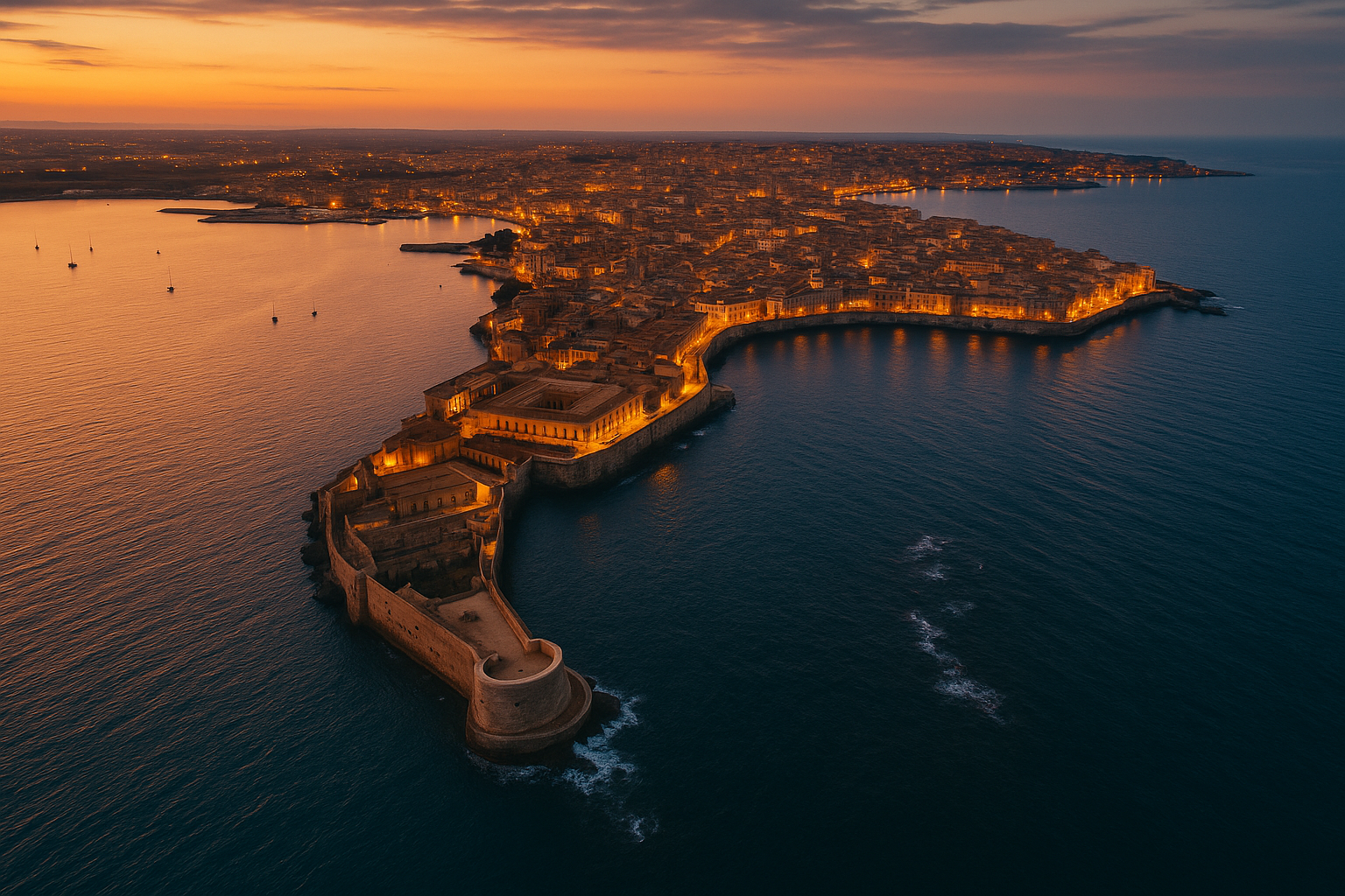 ortigia_illuminata Isola di Ortigia